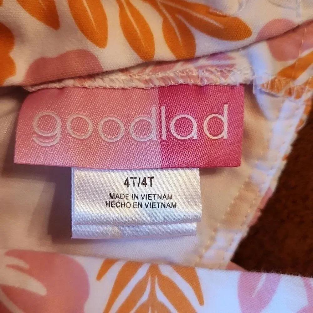 Good Lad Girls Ruffle One Shoulder Dress, Size 4T, Pink & White Hawaiian